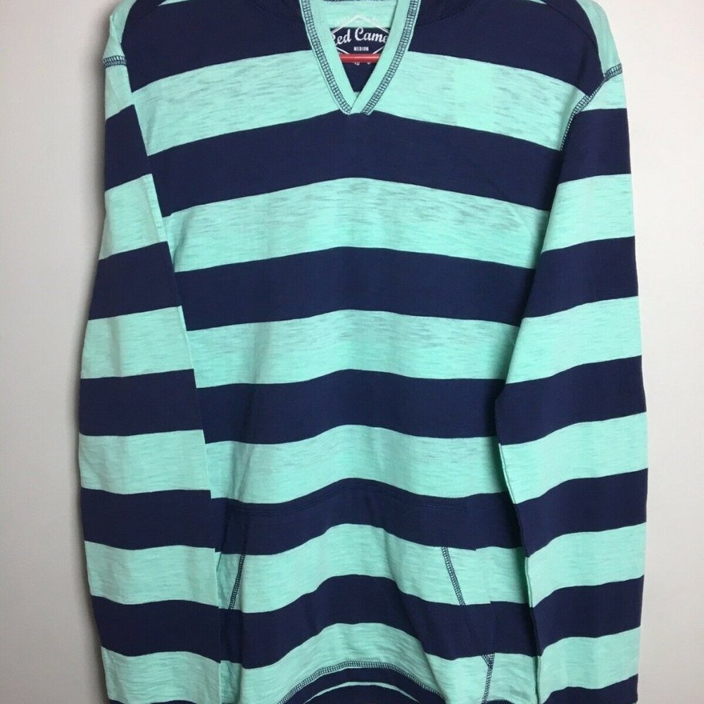 Red Camel Medium Blue Mint Green Stripe Pullover